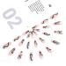 Sethexy Coffin Abstract False Nails - Snake Line Acrylic Press On Nails - 24 St Black Naked Pink Art for Women & Girls - Buy Online on GoSupps.com