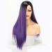 SHIYID Long Straight Synthetic Wig - Black Purple Green Styles for Black Women | Chemical Fiber Wigs - Buy Online on GoSupps.com