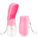 JOPHEK 300ml portable pet drinking bottle 180 foldable dog cat pets leakproof water bottle dogs cats bottle with activated carbon filter for walking every day travel camping pink 300ml