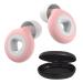 Ear Plugs for Noise Reduction 4Pairs Ear Plugs for Sleeping Noise Cancelling Super Soft Reusable Hearing Protection in Flexible Silicone High Decibel Sound Blocking for Snoring Work(Pink)