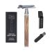 Double-cutting razor razor with a long handle and 5 standard double blades of safety shaver made of stainless steel Clean shave hair removal razor for men for women