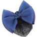 Bowknot Snood Net Barrette Hair Clip Bow Bun Cover Elastic Women Lady Hair Accessories Decor (Dark Blue) - Buy Online on GoSupps.com