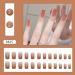 SINLOV Medium Long Square Fake Nails Pink French False Nail Glossy Full Cover False Nails Press on False Nails for Women and Girls - Buy Online on GoSupps.com