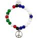 Vsilay Y2K Cool Girl Acrylic Beads Bracelets - Love & Peace Stacked Couple Bracelets | Trendy Flag Color Heart Accessories - Buy Online on GoSupps.com