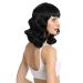 DIFEI Rockabilly Vintage Wig | Audrey Hepburn Style | Finger Wavy | Short Bang | Long Wig for Women - Black - Buy Online on GoSupps.com