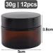 Tokseo 12 Pack Amber Glass Containers - 30ml Empty Bottles for Creams Lotions Essential Oils - Ideal for Cosmetics Storage - Buy Online on GoSupps.com