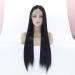 wig Large size front lace wig ladies long straight hair set black chemical fiber hair wig headgear