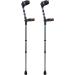 Ossenberg Forearm Crutches - Anatomical Soft Grip Pair - Closed Cuff (Metallic Grey) - Buy Online on GoSupps.com