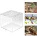 Acrylic Reptile Breeding Box Transparent Live Food Storage Insect Viewing Box for Spider Crickets Snails Hermit Crabs Tarantulas Geckos 3.9x3.9x3.5inch