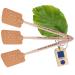 3x Hofmeister fly gossip made of beech wood & leather from Europe clap with saying print: I make you flat !!! practical mosquito rackers catch insects mosquito catchers 47.5 cm I get flat !!!3