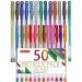 Shuttle Art 50 Pack Metallic Gel Pens 25 Metallic Gel Pens Set with 25 Refills Perfect for Adult Coloring Books Doodling Drawing Art Markers 50 Pack Metallic Tone