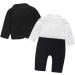 AmzBarley Baby Boys Gentleman Tuxedo Romper Set - Black, 6-12 Months - Buy Online on GoSupps.com