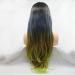 SHIYID Long Natural Straight Synthetic Lace Front Wig for Women - Black to Green Gray Heat Resistant Fiber Hair - Buy Online on GoSupps.com