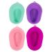 Heallily foldable make-up brush cleaning box made of silicone for cosmetic brushes scrubber bowl pillow cosmetics cleaning tools (mixed colors) 4 pieces