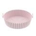 Food Safe Silicone Pot Air Fryer Silicone Pot Heat-Resistant Air Fryer Accessory Replacement Of Parchment Liners Air Fryer Accessory Kit 8.5 Inch Air Fryer Basket For Fries Pizza & Chickens Pink