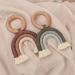 Wooden Rainbow Wall Hanging Teething Ring - Children's Room Decor (Green) | International Shipping - Buy Online on GoSupps.com