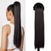 Straight Ponytail Extension Clip in Drawstring Ponytail Straight 24 Inch Long Straight Pony Tail Hair Extensions Natural Soft Synthetic Hairpieces Ponytail For Women (#1B, 24 Inch) 24 Inch 1B