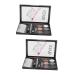 WOONEKY 2 Sets Eyebrow Powder Set Brow Pencil Eyeshadow Beauty Cosmetics Pallet Eyebrow Sissor Kit Lit Abs