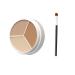 Tri-Color Concealer Tri-color Concealer Palette of Covers Acne Marks Dark Circles 3 in 1 Face Foundation Cream Concealer Waterproof Long Lasting Concealer Foundation Palette Makeup with Brush (A)