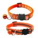 Hepplly 2-Pack Cat Collars Quick Release Reflective Kitten Collar with Bell (Orange)