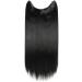Silk-co 24 inch Wire in Hair Extensions One Piece Hairpiece Sythetic Hidden Elastic Long Straight Half Head Black - Buy Online on GoSupps.com