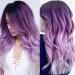 Wiwige Long Curly Wavy Ombre Purple Wigs for Women Synthetic Natural Middle Part Daily Party Halloween Cosplay Wig with Wig Cap 21