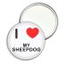 I Love My Sheepdog - 55mm Round Compact Mirror