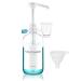 Oylik mouthwasher for bathrooms glass mouthwasher with cup holder and pump 480 ml refillable transparent mouthwash container with funnel and label 1 piece