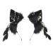 hgnxa Furry Foxes Ears Cats Girls Cosplays Hair Accessories Cute Plush Ear Headband Feathers l Decorations Role Playing Black