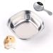 2 Pcs Small Animal Bowl Stainless Steel Single Hamster Feeder Small Dish Spoon Pet Food Bowl for Small Animal Rabbit Hamster