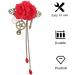 Steampunk Hair Clip Vintage Gothic Flower Hairpins Gothic Hair Clip Punk Hair Barrettes Cosplay Costume Hair Accessories for Women red - Buy Online on GoSupps.com