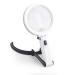Folding Glass 2X 5X HD Lens Desktop Handheld Illumination Magnifier with 10 Led Lamp Rechargeable for Old Man Reading Repair Identification Tool Made in China