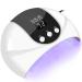 UV Nail Lamp 54W UV Lamps for Gel Nails Nail Dryers Nail UV Lamp Led Nail Lamp with 3 Timer Auto Sensor LCD Screen USB Plug Gel Nail Nail Dryer Led Gel Nail Lamp Curing Lamp for Home Salon 19.5*13-White