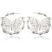 Butterfly Dangle Earrings | Silver Circle DOP | Chunky Statement Jewelry for Women & Girls - Buy Online on GoSupps.com