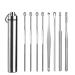 WAITLOVER 7pcs/Set Steel Ear Pick Ear Cleaner Wax Removal Tool Earpick Sticks Earwax Ear Remover Cleaning Ear Tools Pick Clean