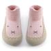 Toddler Sock Shoes Cute Baby First Walking Shoes Soft Sole with Grips for Boys Girls 18-24 Months Pink