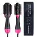Hair Dryer Brush 4 in 1 Hair Dryer and Styler Volumizer Professional Hot Air Brush with Negative Ion Anti-frizz One Step Volumizer for Straight and Curling Hair Salon Black&rose