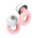 Reusable earplugs for noise reduction soft earplugs for sleeping sound protection suitable for travel work sleep train plane office (pink white)