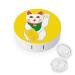 Good Lucky Cat Character Round Case For Contact Lens Kit Storage Box with Mirror Printed