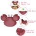 Vicloon Baby Silicone Suction Plate - Non Slip Toddler Divided Plate for Self Feeding Training | Baby Weaning Plate for Highchairs - Rose Red - Buy Online on GoSupps.com