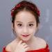 Rhinestone Bridal Headband 1Piece Wedding Headband Pearl Flower Leaf Headpieces for Wedding Engagement Valentine'S Day Gift for Bride Bridesmaid Girls (Red) - Buy Online on GoSupps.com