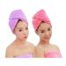 Microfiber Hair Towel, 2 Pack Dry Hair Towel Twist Wrap Absorbent Quickly Dry Hair Towel for Kids and Women (Pink+Purple)