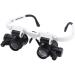 Lighted Headset Magnifying Glasses 8X 23x with 2led Lights Head-Free Magnifier Loupe for Electronics Eyelash Crafts Circuit Watch Repair A/A