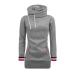 Bigfanshu Women's Girl Winter Warm Hooded Long Sleeve Blouse Coat Sweatshirt Pullovers Tops Gray