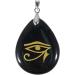 Stainless Steel Onyx Black Agate Bracelet with Obsidian Necklace Set - Eye of Horus Lucky Charm Pendant - Natural Gemstone Jewelry Set - Buy Online on GoSupps.com