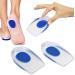 Gel Heel Cups Plantar Fasciitis Inserts - Silicone Heel Cup Pads for Bone Spurs Pain Relief Protectors of Your Sore or Bruised Feet Best Insole Gels Blue US 7-12