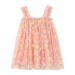 PythJooh Baby Girl Tulle Dress Toddler Girl Sleeveless Butterfly Wings Tutu Princess Dress Daisy Stars Sundresses for 0-4Years 3-4 Years Daisy Pink