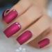 Matte Rose Red Fake Nails | Metallic Moo Medium | Acrylic Nail Art Tips L5231-1 - Buy Online on GoSupps.com