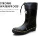 Men's Waterproof PVC Rubber Garden Rain Boots - Comfortable Mid-Calf Lightweight Adjustable Chelsea Ankle Fishing Shoes for Outdoor Work - Size 10.5 (Black-Yellow) - Buy Online on GoSupps.com