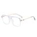 Metal Temples Tr90 Square Frame Blue Light Blocking Glasses for Women Men Anti UV Ray Computer Reading Glasses for Women Men Blue 55 Millimeters